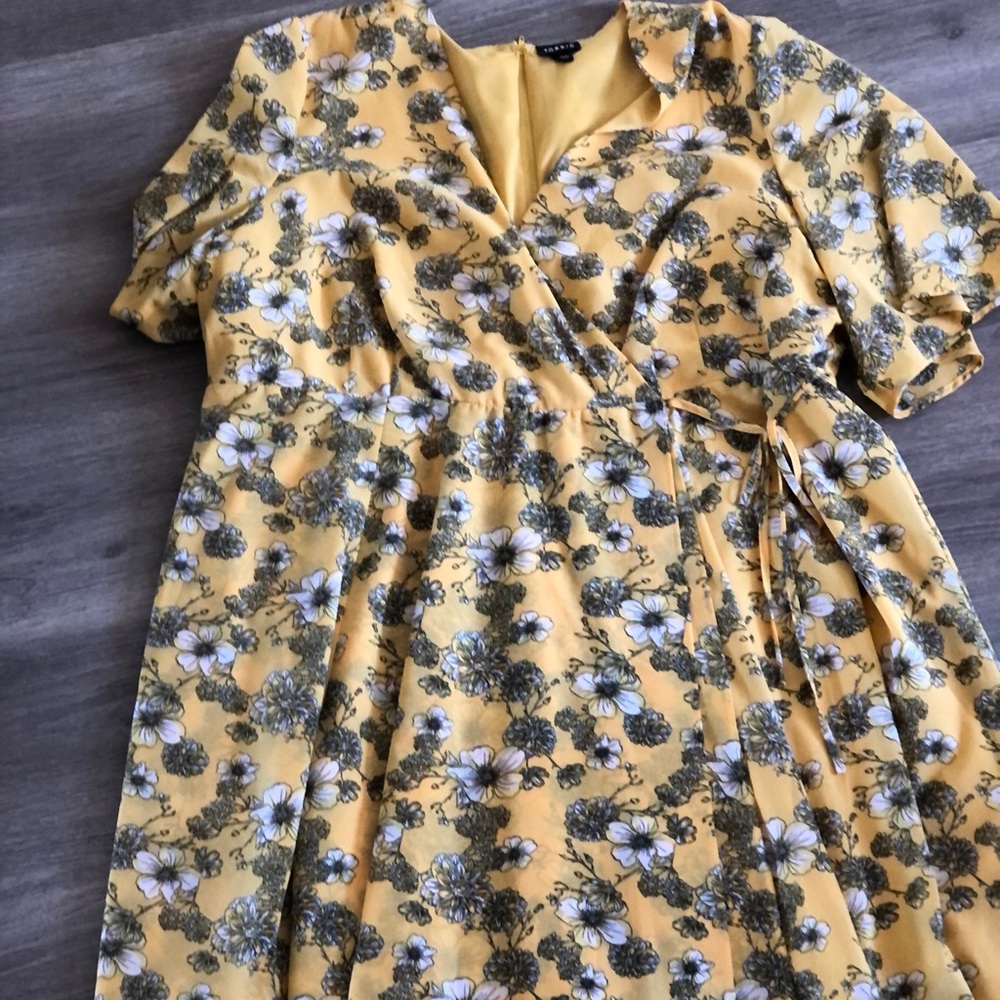 Faux wrap spring dress